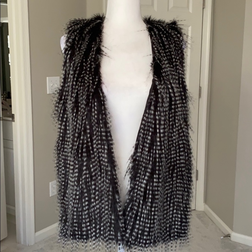 Gianni Bini Fur Feather Vest